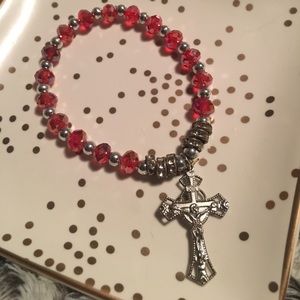 Handmade Beaded Cross Bracelet